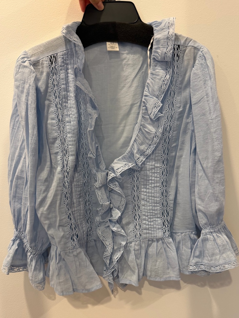 H&M Light Blue Ruffle Blouse - Picture 5 of 7